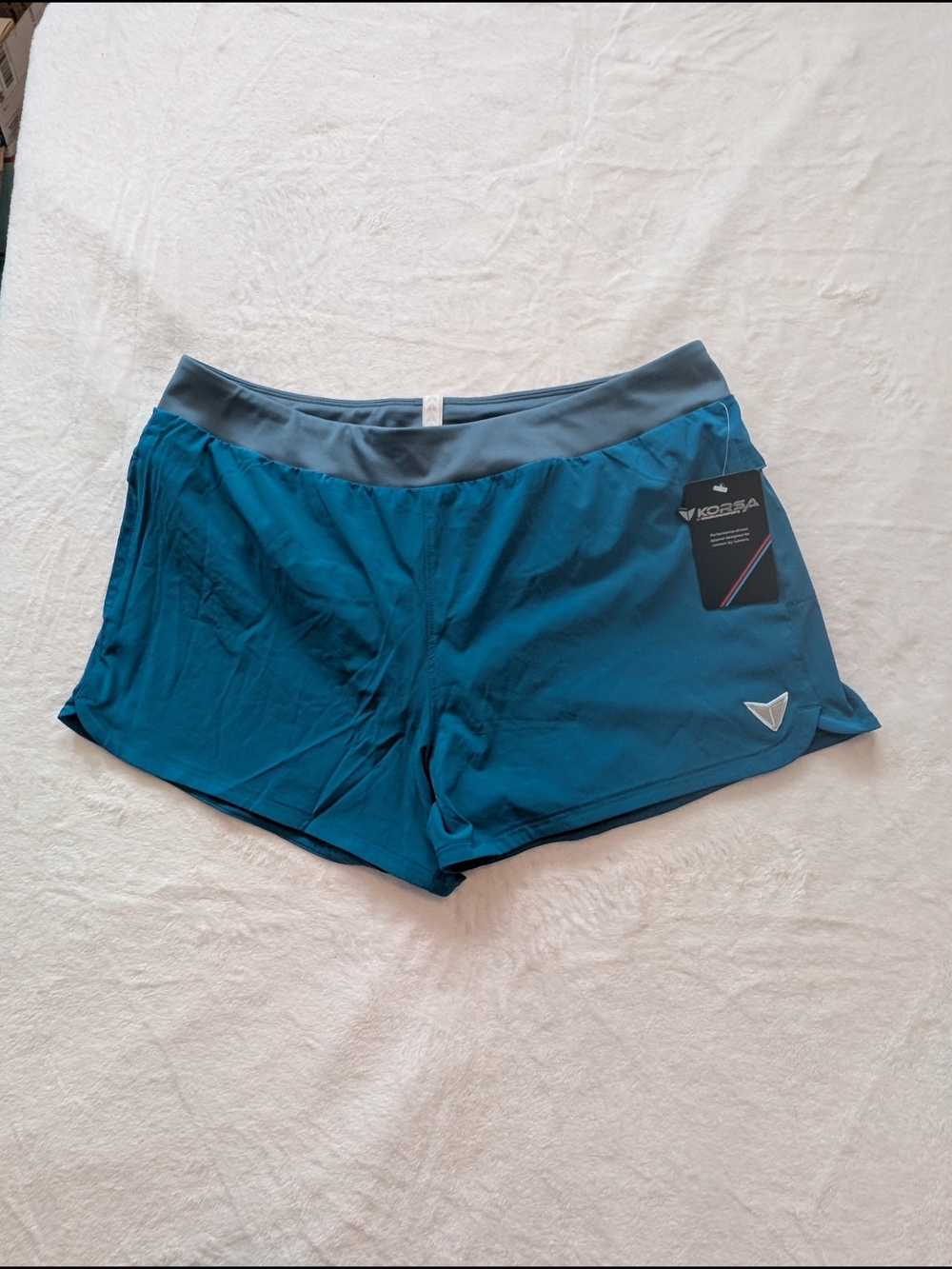 KORSA Embrace 3" Short 2.0 Women's Lined Athletic Activewear Teal L NWT